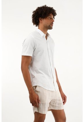 Tennis Bermuda Crudo Con Diseño A Rayas Para Hombre