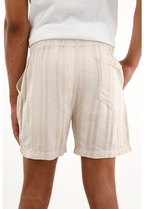 Tennis Bermuda Crudo Con Diseño A Rayas Para Hombre
