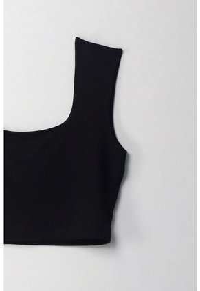 Tennis Camiseta Crop Manga Sisa Negra Para Mujer