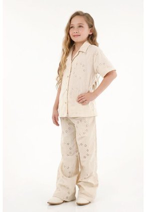 Camisa Crudo En Ojalillo Para Niña