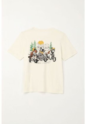 Camiseta Con Estampado Roadtrip Cruda Para Niño