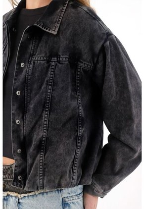 Tennis Chaqueta En Black Denim Tipo Globo Para Mujer