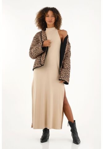 Vestido Crudo Largo Con Aberturas En Costados Para Mujer Tennis