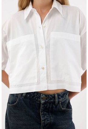 Tennis Camisa Con Bolsillos Blanca Para Mujer