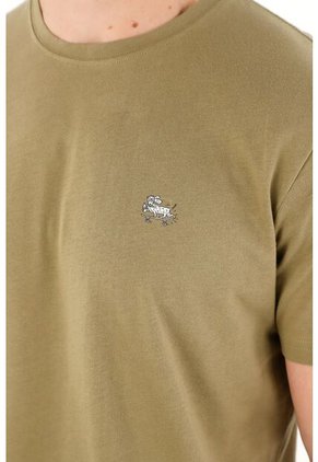 Tennis Camiseta Con Cuello Redondo En Rib Verde Para Hombre