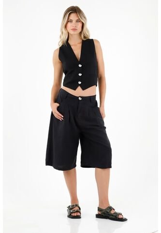 Tennis Chaleco Tipo Sastre Negro Para Mujer Tennis