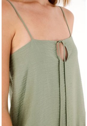 Tennis Vestido Corto De Tela Con Textura Verde Para Mujer