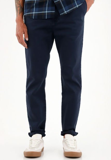Pantalón Tipo Chino Azul Para Hombre