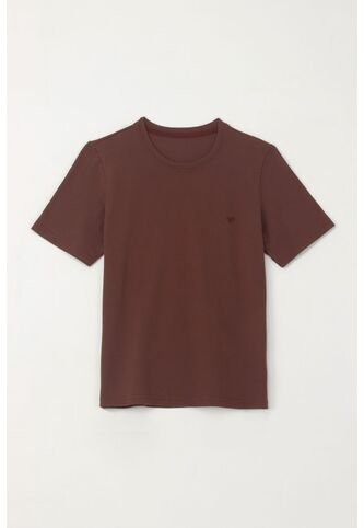 Camiseta Básica Con Raqueta Bordada Café Para Niño Tennis
