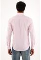 Camisa Rosada Manga Larga Con Diseño A Rayas Para Hombre de Tennis
