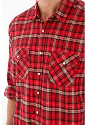 Tennis Camisa Tipo Leñadora Roja Para Hombre