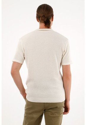 Tennis Camiseta Tejida Crudo Para Hombre