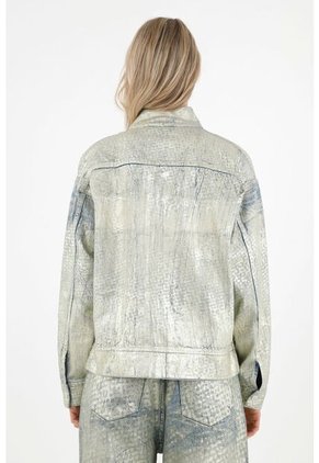 Tennis Chaqueta Efecto Metalizado Oversize Para Mujer