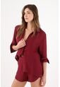 Tennis Camisa Relaxed Fit Con Textura Arrugada En Lyocell Vino Para Mujer de Tennis