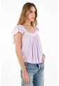 Tennis Camisa Morada De Escote Recto En Chalis Para Mujer de Tennis