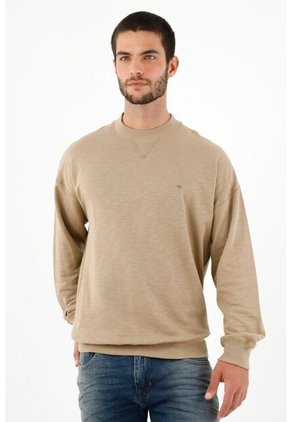 Buzo En Burda Liviana Café Para Hombre