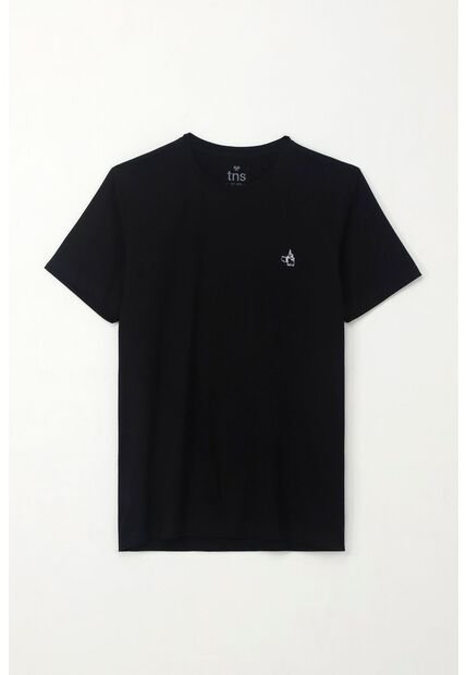 Tennis Camiseta Básica Con Mini Print Negra Para Hombre