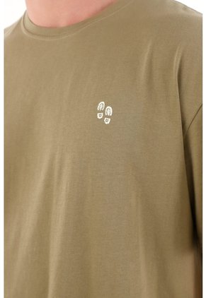 Tennis Camiseta Básica Estampada En Espalda Verde Para Hombre
