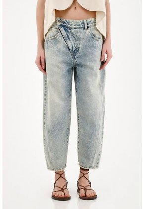 Tennis Jean Horseshoe Tiro Bajo Con Jota Asimétrica Azul Para Mujer