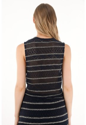 Tennis Chaleco Tejido Con Diseño A Rayas Para Mujer