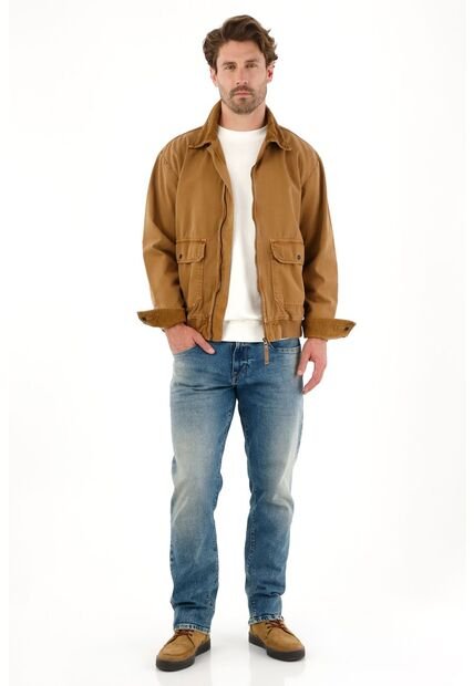 Tennis Jean Recto De Tiro Medio Azul Para Hombre