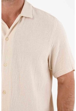 Tennis Camisa Tipo Bowling Con Textura Crudo Para Hombre