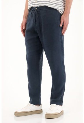 Tennis Pantalón Chino En 100% Lino Azul Para Hombre