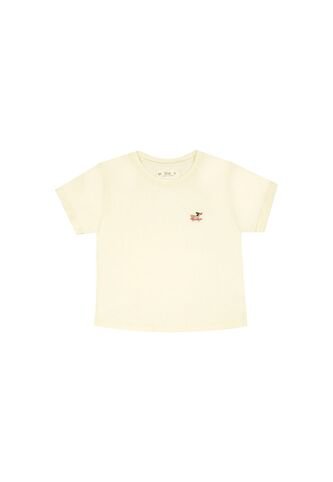 Camiseta Básica Con Bordado De Patineta Para Niña Tennis