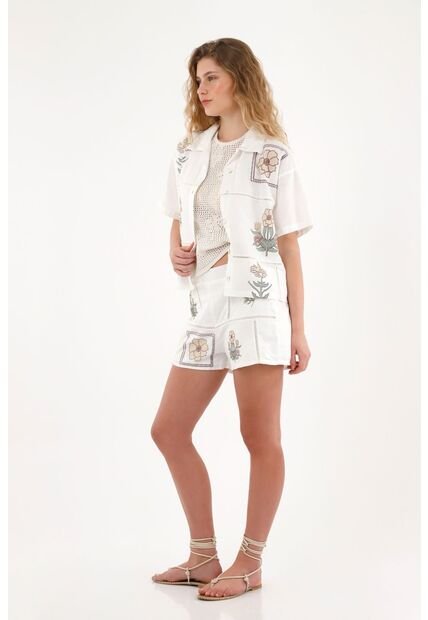 Tennis Camisa Manga Corta Con Estampados Localizados Para Mujer