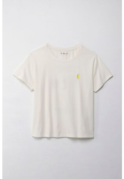 Tennis Camiseta Con Estampado En Frente Y Espalda Crudo Para Mujer