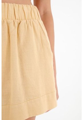 Tennis Bermuda Café Con Pretina Elástica Para Mujer