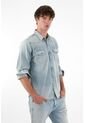Tennis Camisa En Denim Con Bolsillos Azul Para Hombre de Tennis
