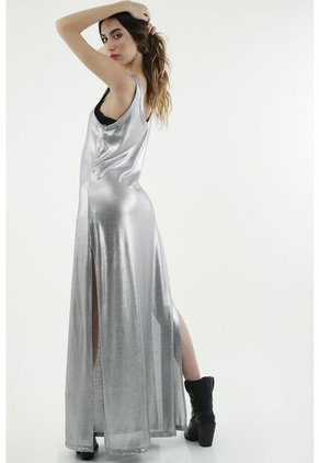 Vestido Gris De Tiras Para Mujer