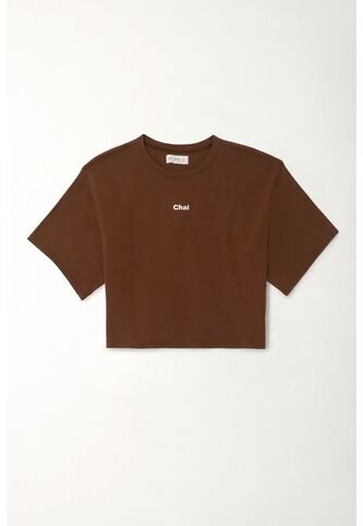 Tennis Camiseta Boxy Fit Con Estampado Texto Café Para Mujer Tennis