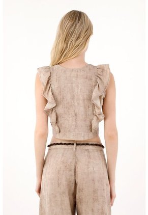 Tennis Chaleco Con Diseño De Boleros Café Para Mujer