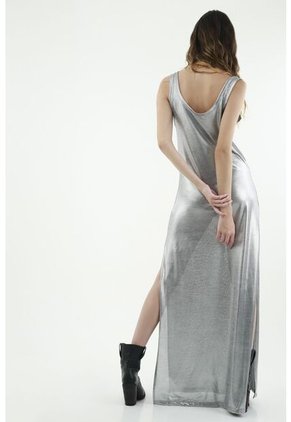 Vestido Gris De Tiras Para Mujer