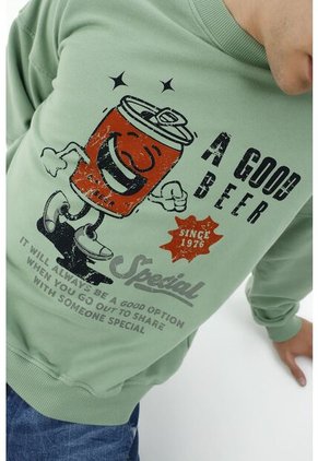 Buzo Estampado Verde Para Hombre