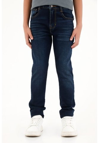 Jean Slim Azul De Tono Oscuro Para Niño Tennis