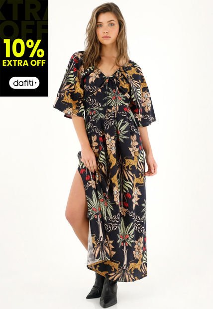 Vestido Largo Estampado Para Mujer