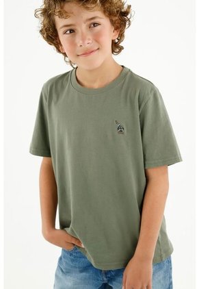 Camiseta Verde Bordada Para Niño