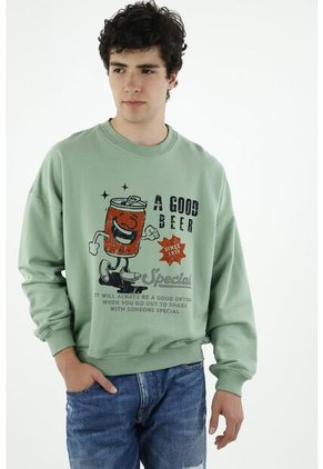 Buzo Estampado Verde Para Hombre