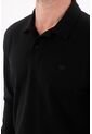 Tennis Polo Manga Larga Negra Para Hombre de Tennis
