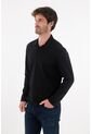 Tennis Polo Manga Larga Negra Para Hombre de Tennis