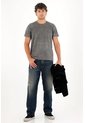 Tennis Camiseta Básica Con Efecto Desgastado Gris Para Hombre de Tennis