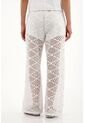 Tennis Pantalón Wide Leg En Tejido Abierto Crudo Para Mujer de Tennis