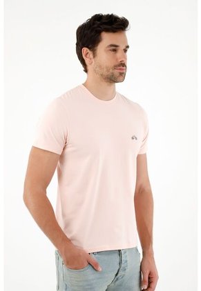 Camiseta Rosada Cuello Redondo Para Hombre
