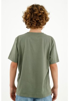 Camiseta Verde Bordada Para Niño