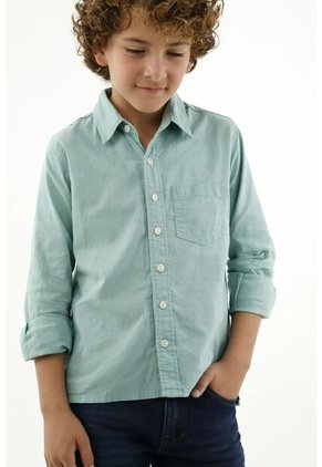 Camisa Verde Manga Larga Para Niño