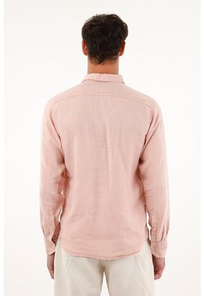 Camisa Manga Larga De 100% Lino Para Hombre