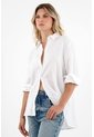 Tennis Camisa 100% Lino Manga Larga Blanca Para Mujer de Tennis
